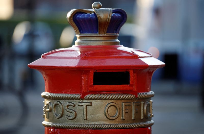 &copy; Reuters. FILE PHOTO: An ornate Royal Mail post box with Post Office written on it in Liverpool, Britain, November 24, 2016. REUTERS/Phil Noble