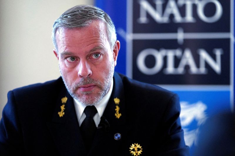 © Reuters. FILE PHOTO: The Chair of the NATO Military Committee, Admiral Rob Bauer listens during an interview in Tallinn, Estonia September 16, 2022. REUTERS/Janis Laizans/File Photo