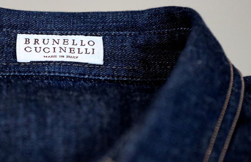 &copy; Reuters. FILE PHOTO: A Brunello Cucinelli label is seen on a shirt at the factory in Solomeo village near Perugia, Italy, September 4, 2018. Picture taken September 4, 2018.   REUTERS/Alessandro Bianchi
