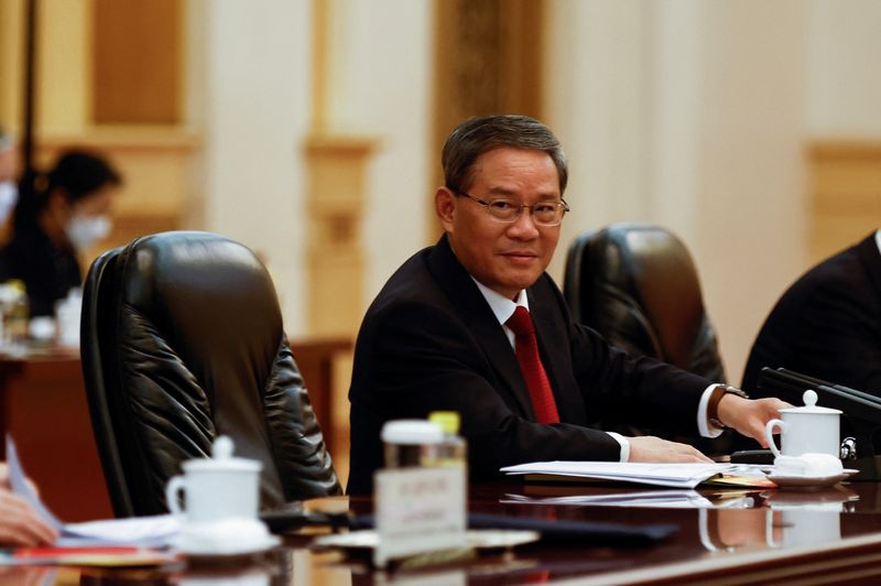 &copy; Reuters. Primeiro-ministro da China, Li Qiang, em Pequim
15/05/2023 REUTERS/Florence Lo/Pool