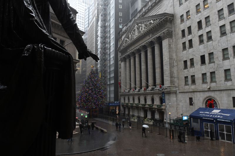 &copy; Reuters. The view of exterior of the New York Stock Exchange (NYSE) in New York, U.S., December 21, 2018. REUTERS/Bryan R Smith