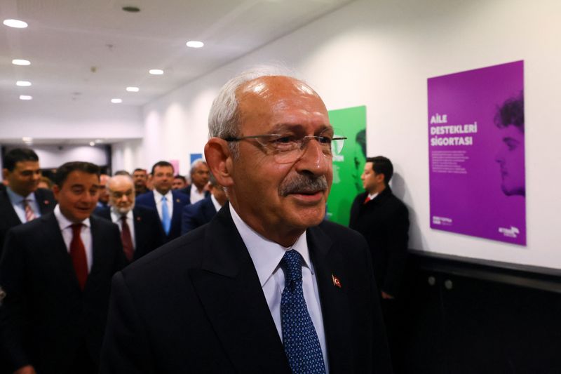 &copy; Reuters. Candidato de oposição à Presidência da Turquia Kemal Kilicdaroglu na sede de seu partido em Ancara
15/05/2023 REUTERS/Yves Herman