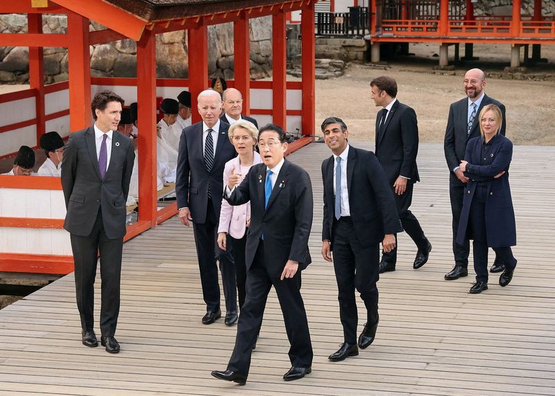 &copy; Reuters. Vertice dei leader del G7 a Hiroshima, Giappone,19 maggio 2023. Mandatory credit Kyodo via REUTERS