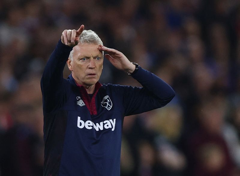 &copy; Reuters. Técnico do West Ham, David Moyes, durante partida contra o AZ Alkmaar pela semifinal da Conference League
11/05/2023 Action Images via Reuters/Matthew Childs