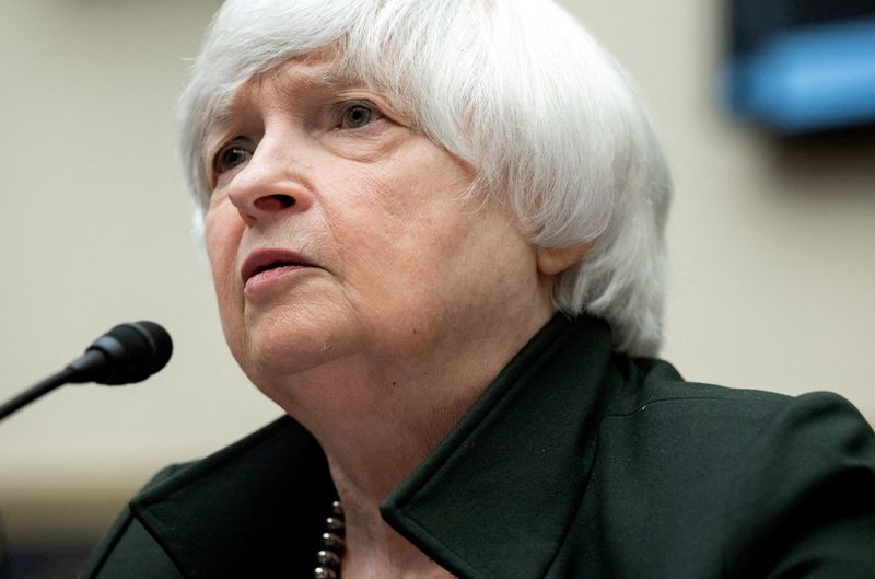 &copy; Reuters. FILE PHOTO: U.S. Treasury Secretary Janet Yellen testifies during a U.S. House Committee on Financial Services hearing on the Annual Report of the Financial Stability Oversight Council, on Capitol Hill in Washington, DC, U.S. May 12, 2022. Saul Loeb/Pool 