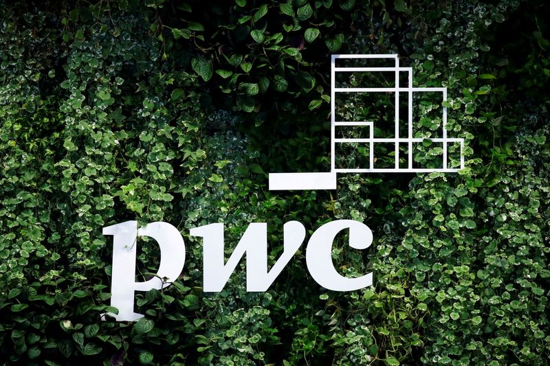 &copy; Reuters. FILE PHOTO: The logo of accounting firm PricewaterhouseCoopers (PwC) is seen on a board at the St. Petersburg International Economic Forum , Russia, June 6, 2019. REUTERS/Maxim Shemetov