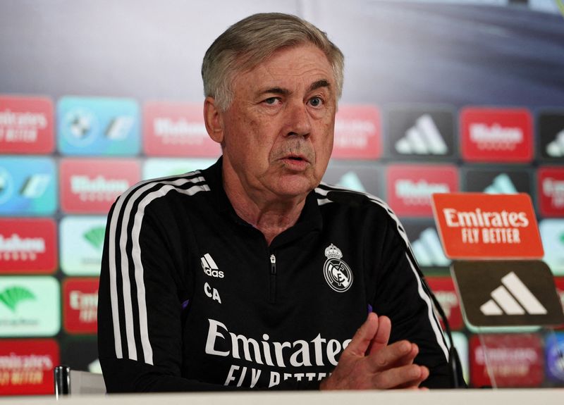 © Reuters. Técnico do Real Madrid, Carlo Ancelotti
23/05/2023
VALDEBEBAS/Violeta Santos Moura via REUTERS