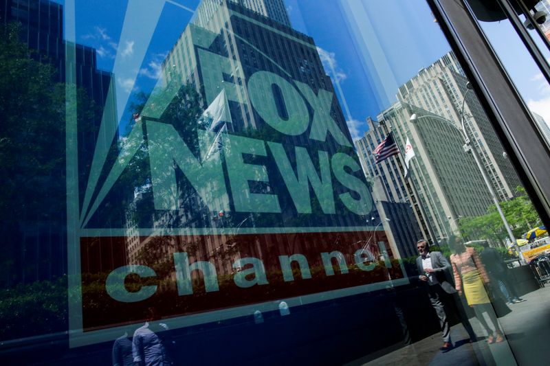 &copy; Reuters. FILE PHOTO: A Fox News channel sign is seen at the News Corporation building in the Manhattan borough of New York City, New York, U.S., June 15, 2018. REUTERS/Eduardo Munoz