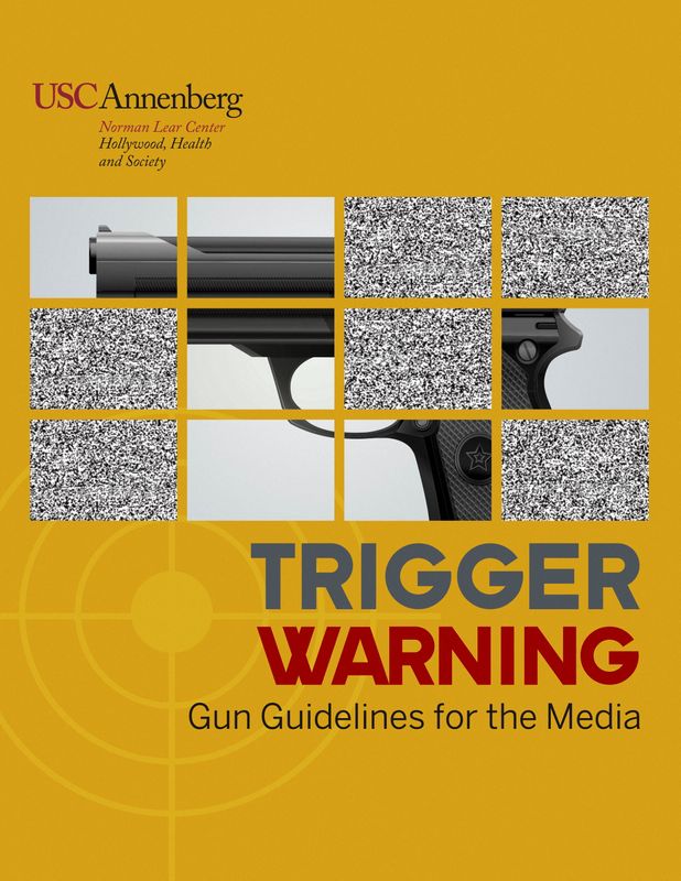 © Reuters. A view of the title page of a gun guide published by USC Annenberg's Norman Lear Center in this undated handout image.  Veronica Jauriqui/Norman Lear Center/Handout via REUTERS  
