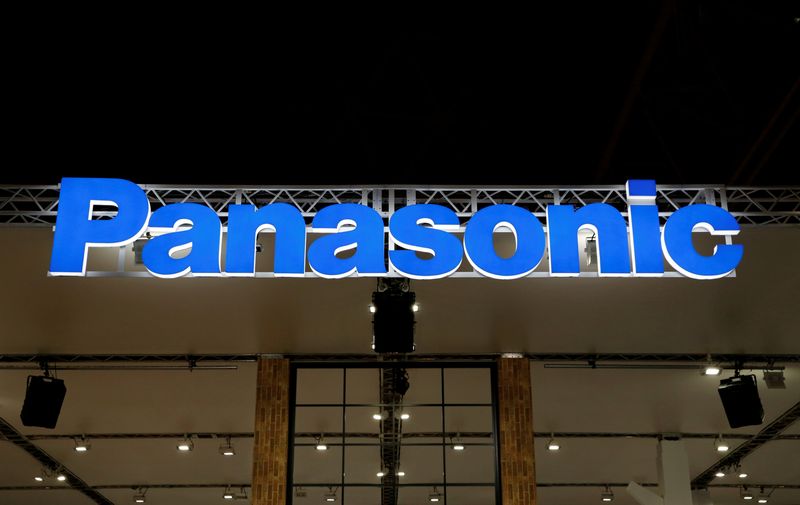 &copy; Reuters. FILE PHOTO: A logo of Panasonic Corp is pictured at the Combined Exhibition of Advanced Technologies at the Makuhari Messe in Chiba, Japan, October 2, 2017.   REUTERS/Toru Hanai