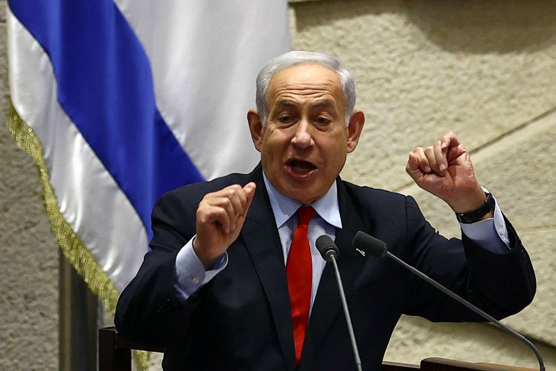 &copy; Reuters. Le Premier ministre israélien Benjamin Netanyahu s'exprime lors d'une réunion à la Knesset, le parlement israélien, à Jérusalem. /Photo prise le 23 mai 2023/REUTERS/Ronen Zvulun