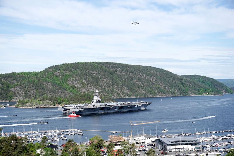 World's biggest aircraft carrier sails into Oslo for NATO exercises