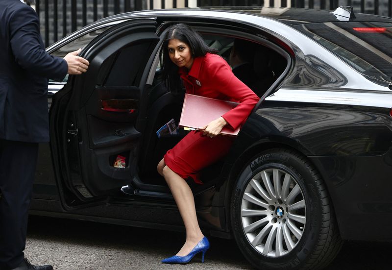 &copy; Reuters. British Home Secretary Suella Braverman arrives at Number 10 Downing Street in London, Britain May 22, 2023. REUTERS/Henry Nicholls
