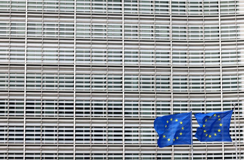 &copy; Reuters. FILE PHOTO: European flags fly outside the European Commission headquarters in Brussels, Belgium March 13, 2023. REUTERS/Yves Herman