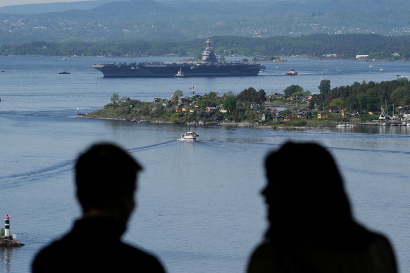 &copy; Reuters. L'USS Gerald R. Ford à Oslo, le 24 mai 2023. REUTERS/Javad Parsa/NTB