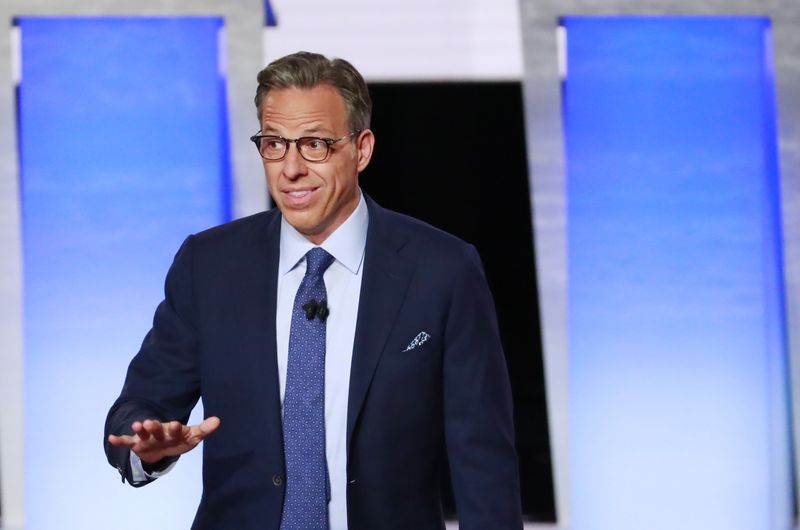 &copy; Reuters. Moderator Jake Tapper of CNN speaks to the audience before the start of the second night of the second 2020 Democratic U.S. presidential debate in Detroit, Michigan, July 31, 2019. REUTERS/Lucas Jackson/File Photo