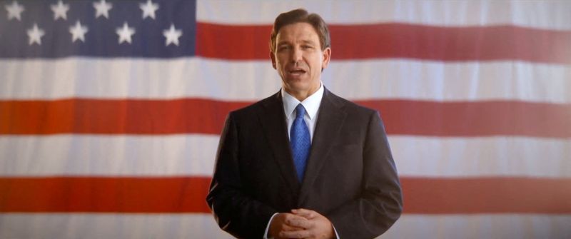 © Reuters. Florida Governor Ron DeSantis speaks as he announces he is running for the 2024 Republican presidential nomination in this screen grab from a social media video posted May 24, 2023. Twitter @RonDeSantis/Handout via REUTERS   