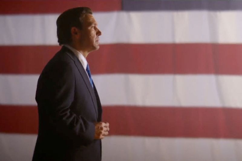 &copy; Reuters. Florida Governor Ron DeSantis stands in this screen grab from a social media video posted May 24, 2023 as he announces he is running for the 2024 Republican presidential nomination. Twitter @RonDeSantis/Handout via REUTERS