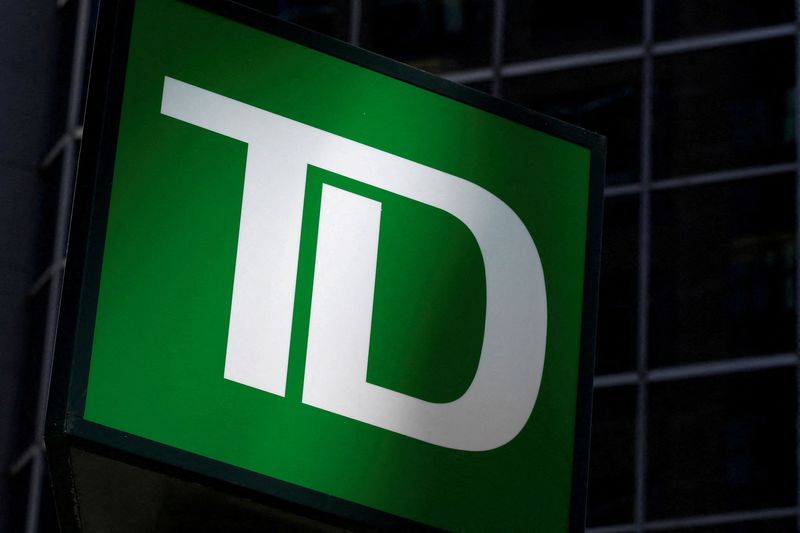 © Reuters. FILE PHOTO: A Toronto-Dominion Bank (TD) sign is seen outside of a branch in Ottawa, Ontario, Canada, May 26, 2016. REUTERS/Chris Wattie