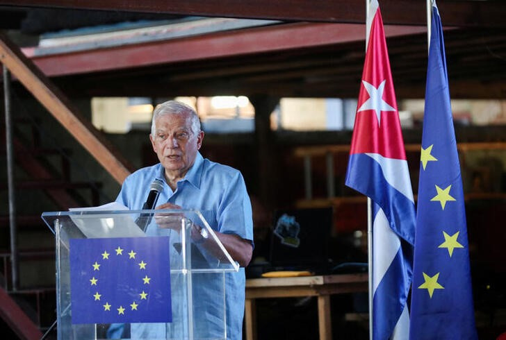 &copy; Reuters. Foto del jueves del alto representante para Asuntos Exteriores de la UE, Josep Borrell, en un encuentro con empresarios cubanos en La Habana
May 25, 2023. REUTERS/Yander Zamora