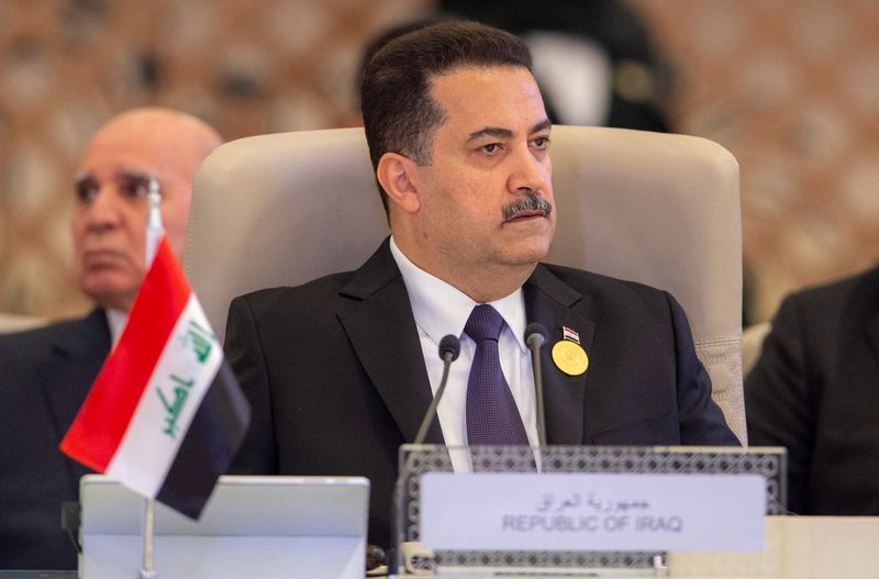 &copy; Reuters. رئيس الوزراء العراقي محمد السوداني في قمة الجامعة العربية في جدة بالسعودية يوم 19 مايو ايار 2023. صورة من مكتب رئيس الوزراء العراقي. 