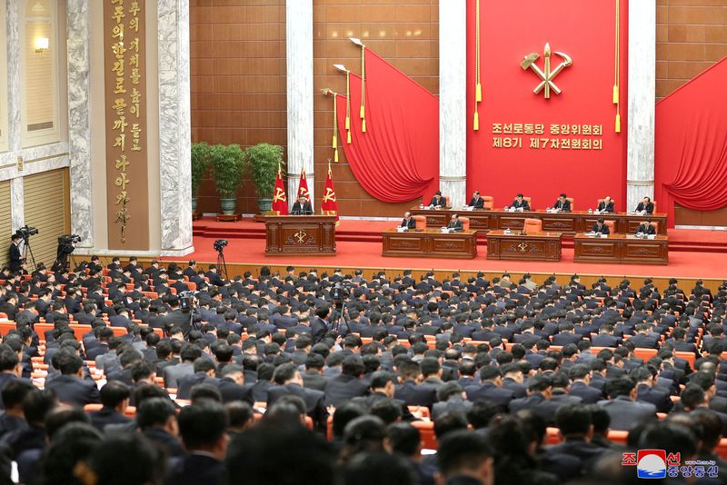 &copy; Reuters. FILE PHOTO: North Korean leader Kim Jong Un attends the 7th enlarged plenary meeting of the 8th Central Committee of the Workers' Party of Korea (WPK) in Pyongyang, North Korea, March 1, 2023 in this photo released by North Korea's Korean Central News