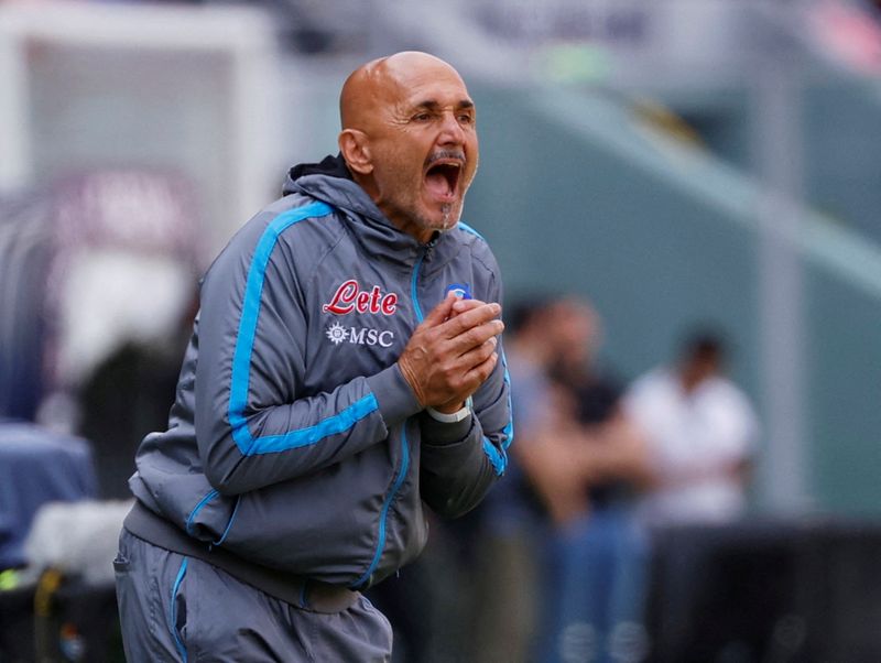 &copy; Reuters. Luciano Spalletti durante partida do Napoli contra o Bologna pelo Campeonato Italiano
28/05/2023 REUTERS/Ciro De Luca