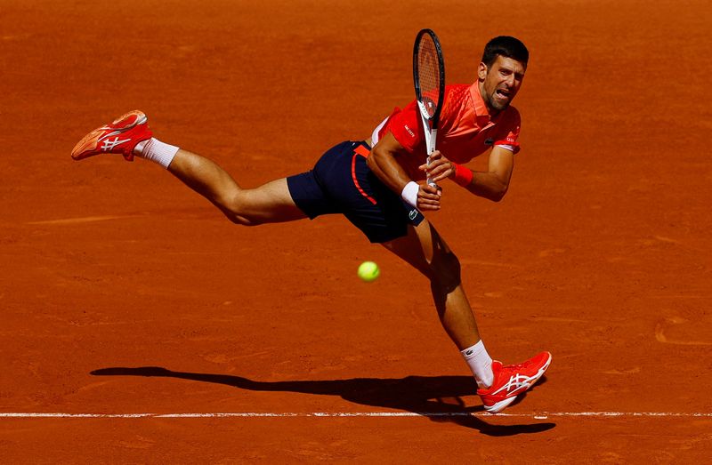 &copy; Reuters. Novak Djokovic durante partida do Aberto da França em Paris
29/05/2023 REUTERS/Clodagh Kilcoyne