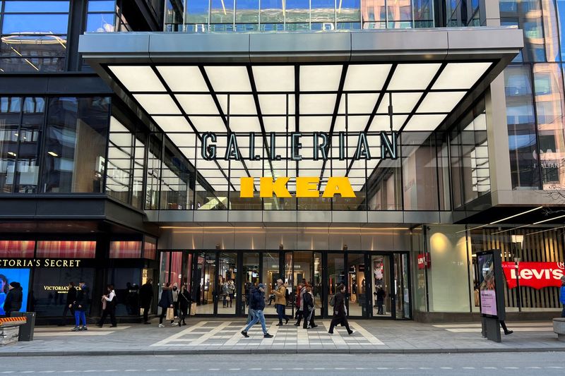 &copy; Reuters. FILE PHOTO: Entrance view of the city-centre Gallerian mall which also houses an IKEA store in Stockholm, Sweden February 10, 2023. REUTERS/Anna Ringstrom