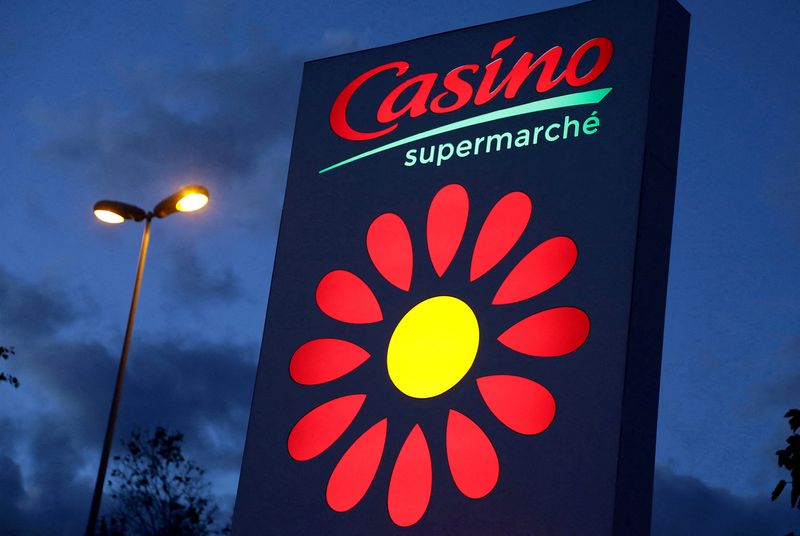 &copy; Reuters. FILE PHOTO: The logo of Casino supermarket is pictured in Cannes, November 9, 2019.   REUTERS/Eric Gaillard