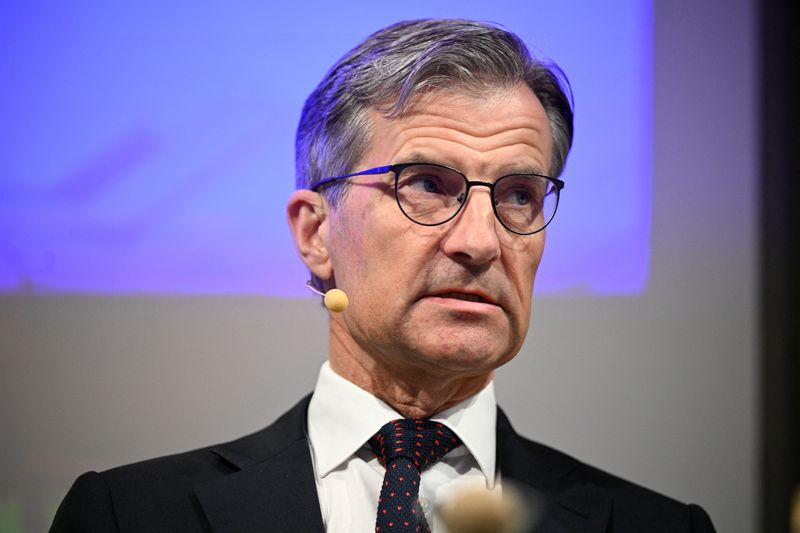 &copy; Reuters. FILE PHOTO: Erik Thedeen, governor of Swedish central bank, the Riksbank, attends a news conference in Stockholm, Sweden April 26, 2023. Riksbank, raised the key interest rate on Wednesday by 0.5 percentage points to 3.5 percent. TT News Agency/Anders Wik