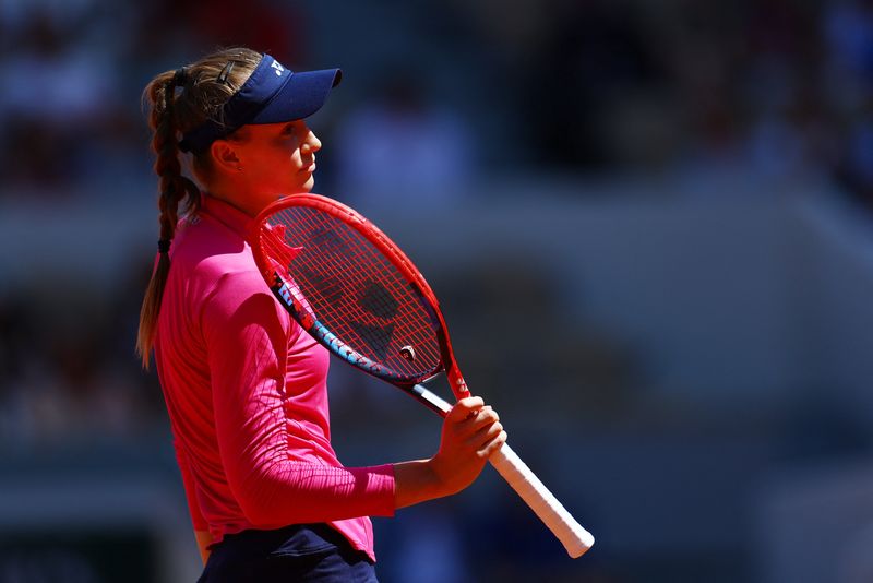 &copy; Reuters. Elena Rybakina durante partida em Roland Garros
01/06/2023 REUTERS/Lisi Niesner