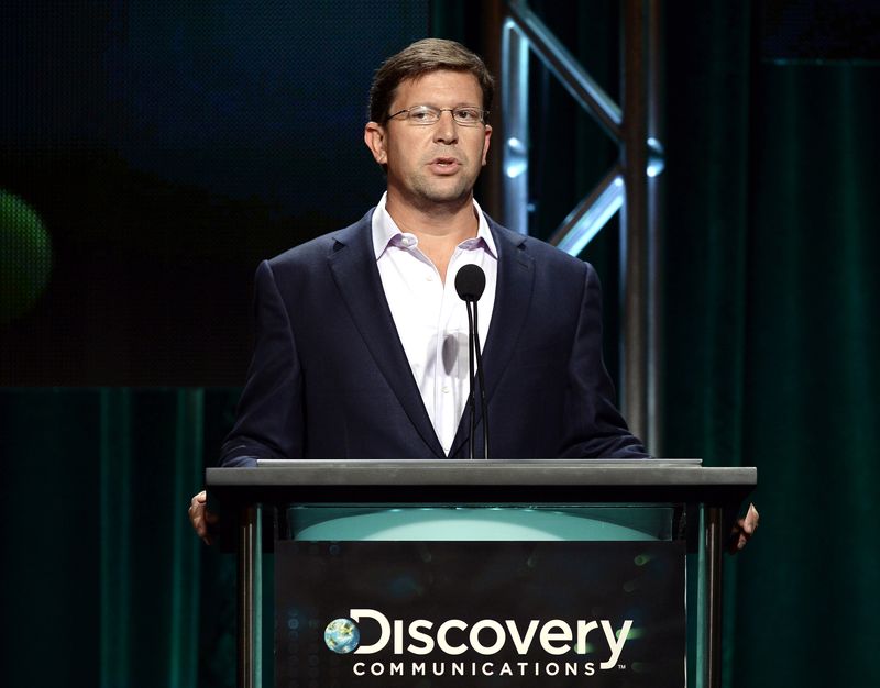 &copy; Reuters. FILE PHOTO: David Leavy ,Chief Communications Officer and Senior Executive Vice President of Corporate Marketing & Affairs at Discovery Communications, Inc., speaks during Discovery Communications portion of the 2014 Television Critics Association Cable S