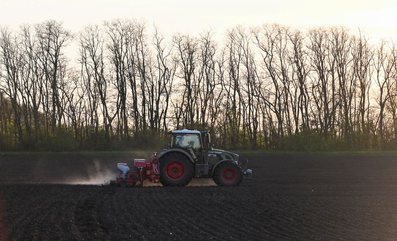 © Reuters. Um fazendeiro opera um trator enquanto planta sementes de milho em um campo perto da vila de Chaltyr, na região de Rostov, Rússia
05/05/2023
REUTERS/Sergey Pivovarov