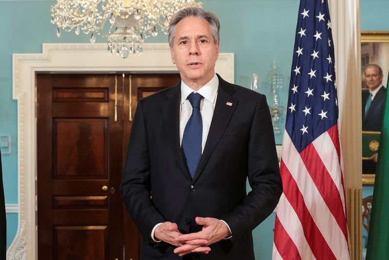 &copy; Reuters. وزير الخارجية الأمريكي أنتوني بلينكن في مقر وزارة الخارجية بواشنطن يوم 24 أبريل نيسان 2023. صورة لرويترز من ممثل لوكالات الأنباء.
