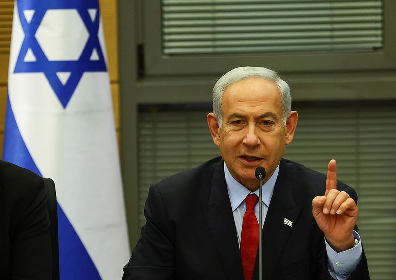 &copy; Reuters. رئيس الوزراء الإسرائيلي بنيامين نتنياهو يتحدث في الكنيست بالقدس يوم 23 مايو آذار 2023. تصوير: رونن زفولون - رويترز.
