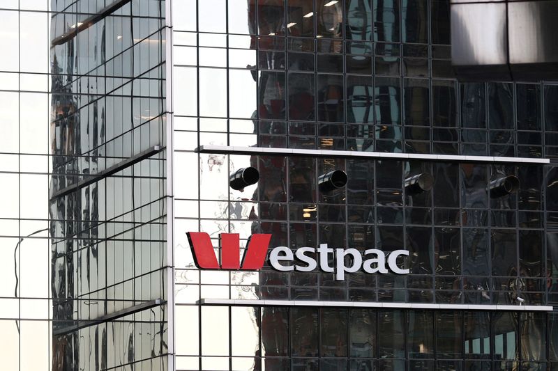 &copy; Reuters. FILE PHOTO: An office building with Westpac logo in the central business district of Sydney, Australia, June 3, 2020. REUTERS/Loren Elliott/File Photo