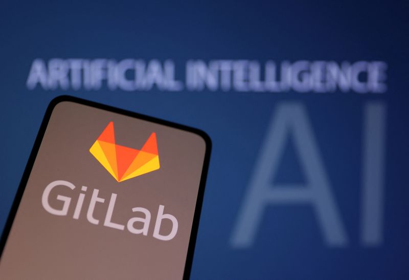© Reuters. GitLab Inc logo and words 'Artificial Intelligence' are seen in this illustration taken June 6, 2023. REUTERS/Dado Ruvic/Illustration