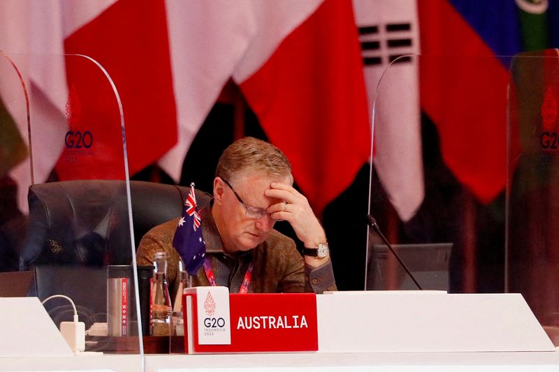 &copy; Reuters. FILE PHOTO: Governor of the Reserve Bank of Australia (RBA) Philip Lowe attends the G20 Finance Ministers and Central Bank Governors Meeting in Nusa Dua, Bali, Indonesia, 16 July 2022. Made Nagi/Pool via REUTERS