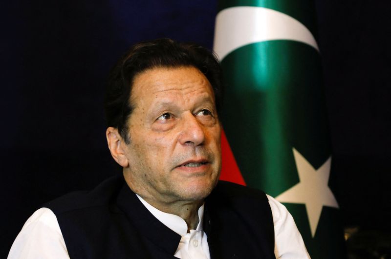 &copy; Reuters. FILE PHOTO: Former Pakistani Prime Minister Imran Khan pauses as he speaks with Reuters during an interview, in Lahore, Pakistan March 17, 2023. REUTERS/Akhtar Soomro