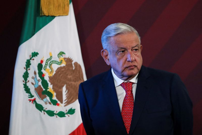 &copy; Reuters. FILE PHOTO: Mexico's President Andres Manuel Lopez Obrador attends a press conference, at the National Palace in Mexico City, Mexico June 5, 2023. REUTERS/Henry Romero