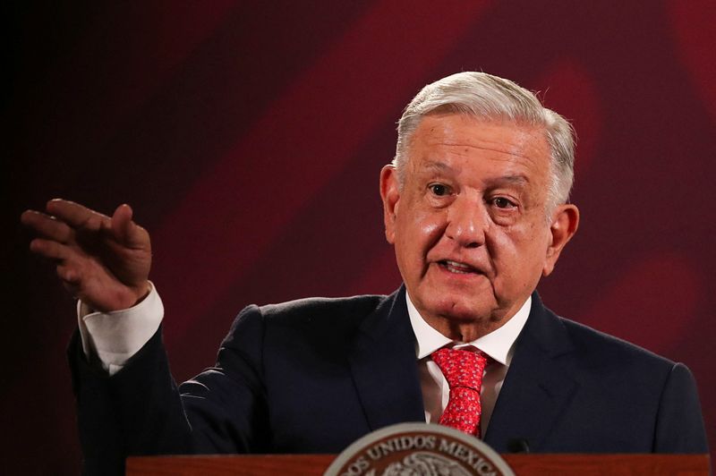 &copy; Reuters. Presidente do México, Andrés Manuel López Obrador, fala em entrevista coletiva na Cidade do México
05/06/2023
REUTERS/Henry Romero