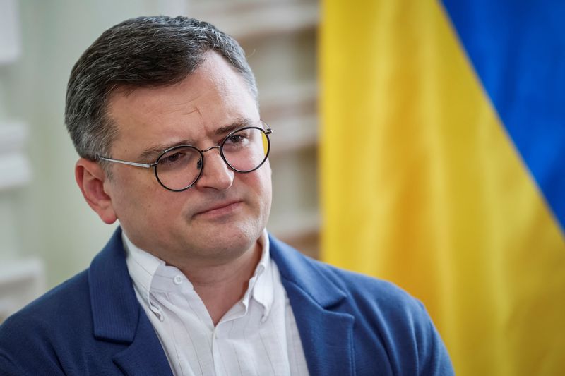 &copy; Reuters. وزير الخارجية الأوكراني دميترو كوليبا يتحدث خلال مقابلة مع رويترز في كييف يوم الخامس من يونيو حزيران 2023. تصوير: ألينا سموتكو - رويترز. 