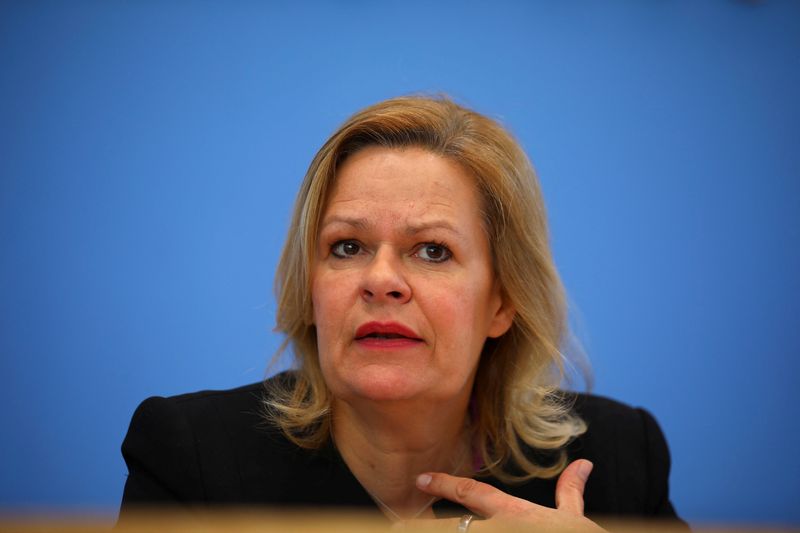 &copy; Reuters. La ministra degli Interni tedesca Nancy Faeser partecipa a una conferenza stampa a Berlino, Germania, 9 maggio 2023. REUTERS/Nadja Wohlleben