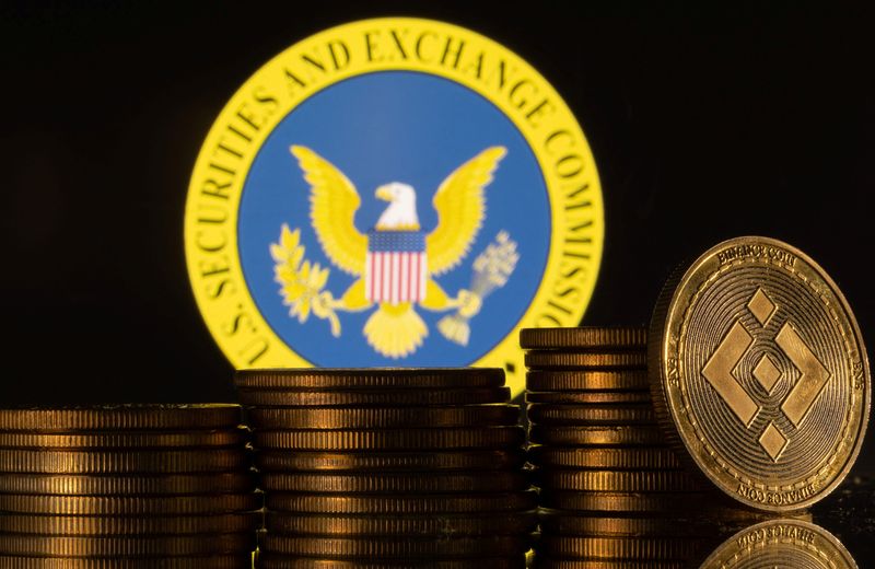 &copy; Reuters. U.S. Securities and Exchange Commission logo and representations of cryptocurrency Binance are seen in this illustration taken June 6, 2023. REUTERS/Dado Ruvic/Illustration