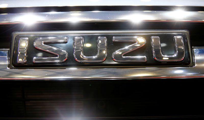 &copy; Reuters. FILE PHOTO: The logo of Isuzu is seen during the 87th International Motor Show at Palexpo in Geneva, Switzerland March 8, 2017. REUTERS/Arnd Wiegmann