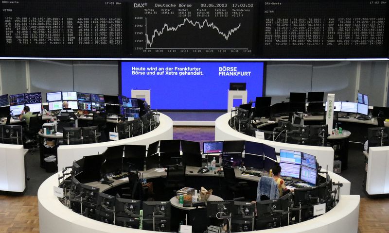 &copy; Reuters. Le graphique de l'indice allemand des prix des actions DAX à la bourse de Francfort. /Photo prise le 8 juin 2023/REUTERS/Staff