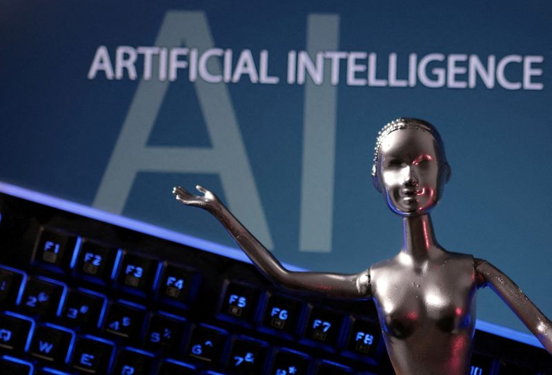 &copy; Reuters. FILE PHOTO: AI Artificial Intelligence words are seen in this illustration taken, May 4, 2023. REUTERS/Dado Ruvic/Illustration/