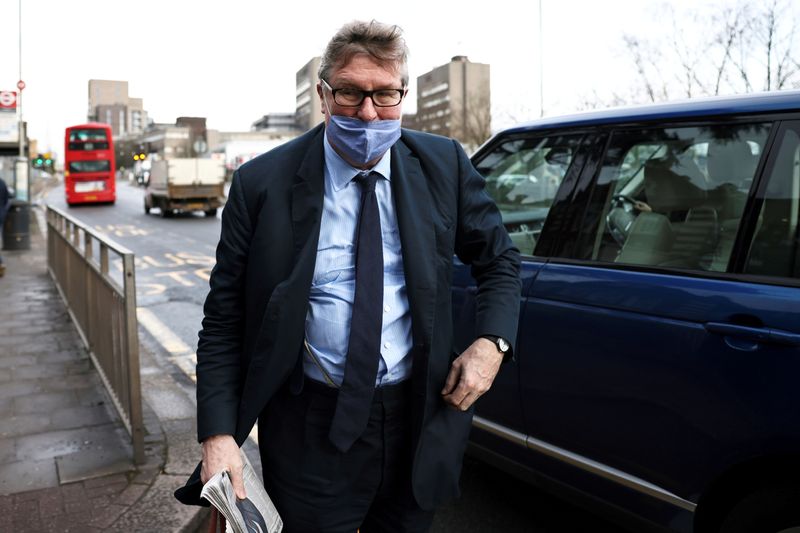 &copy; Reuters. Britain's Crispin Odey arrives at Hendon Magistrates' Court to face one charge of indecent assault in Hendon, London, Britain, February 18, 2021. REUTERS/Henry Nicholls