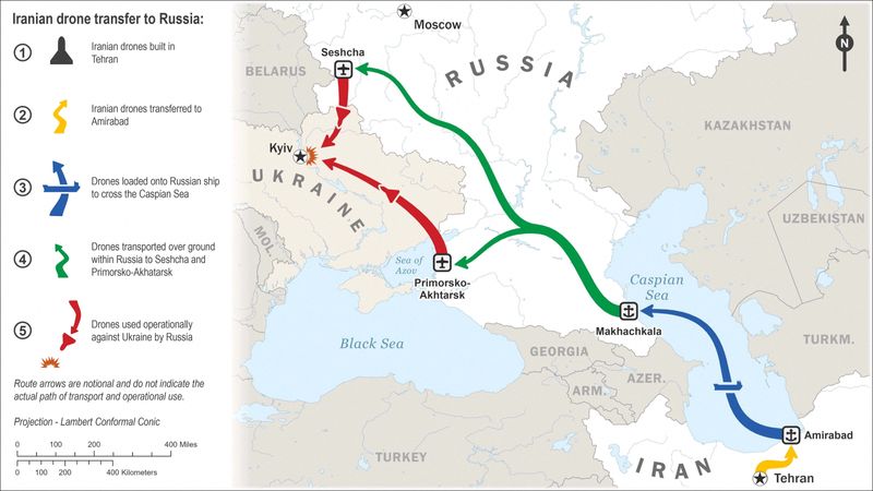 © Reuters. An image shows Iranian drone transfer to Russia, as evidence of new Russian-Iran cooperation, in this handout acquired June 9, 2023. White House/Handout via REUTERS